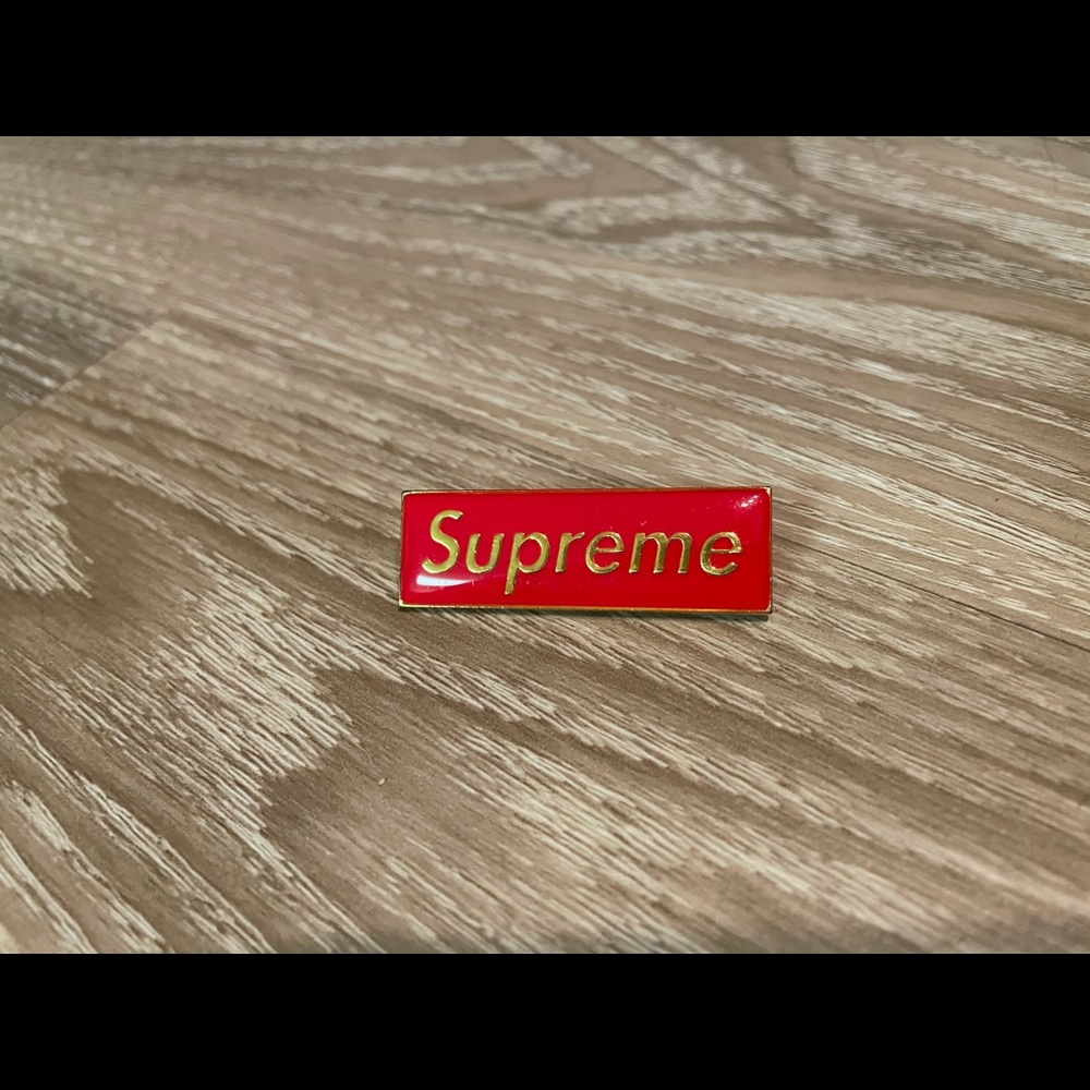 Supreme Red Box Logo Pin